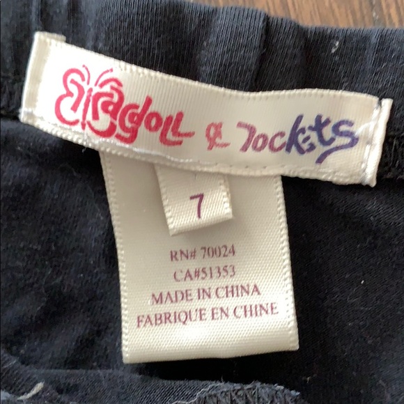 Kids Black Plain Leggings - size 7 - Picture 3 of 3